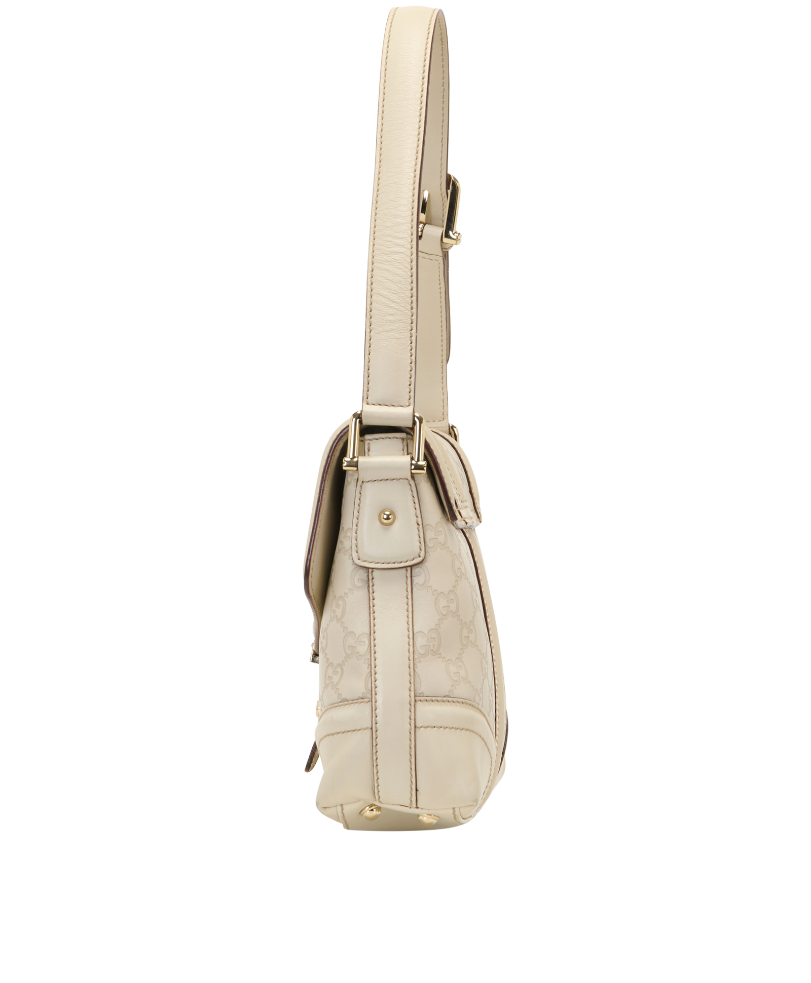 GG Signature Treasure Flap, &pound;395, Handbags, White, Leather, Bottom view